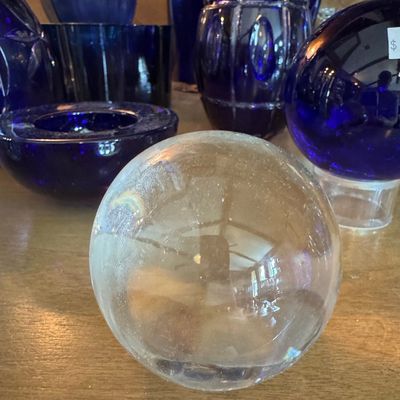 Sale Photo Thumbnail #1166: Vintage Clear Glass Sphere Paperweight