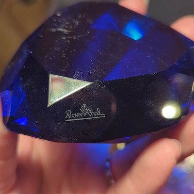 Sale Photo Thumbnail #838: Rosenthal Studio-Line Cobalt Blue Crystal Heart Paperweight