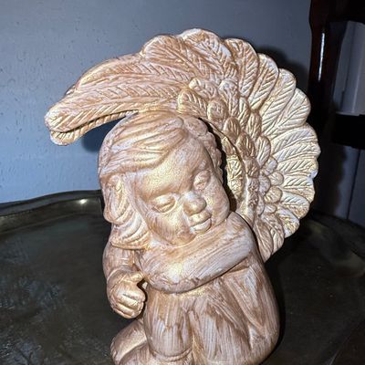 Sale Photo Thumbnail #1087: Gold-Finished Cherub Figurine