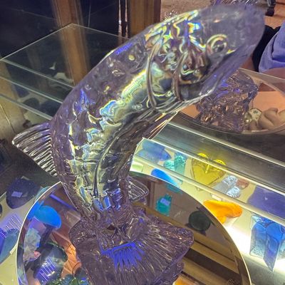 Sale Photo Thumbnail #291: Waterford Crystal Leaping Salmon Figurine