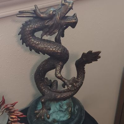 Sale Photo Thumbnail #273: Decorative Cast Metal Dragon Sculpture Reproduction
