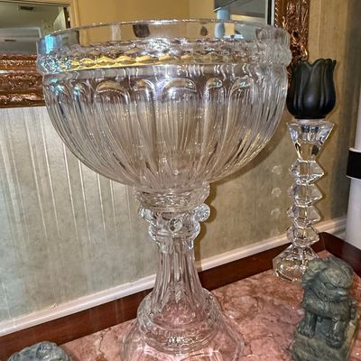 Sale Photo Thumbnail #357: Large Cut Crystal Pedestal Punch Bowl