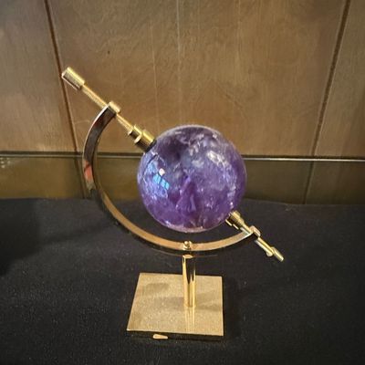 Sale Photo Thumbnail #260: Amethyst Sphere on Metal Stand
