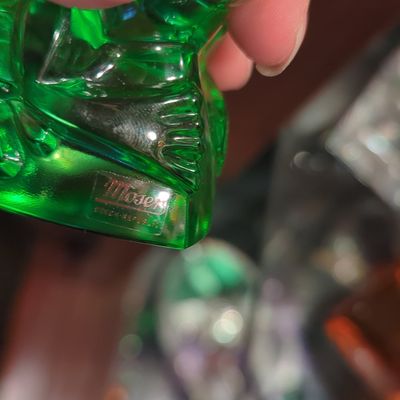 Sale Photo Thumbnail #186: Moser Czech Republic Green Glass Frog Figurine