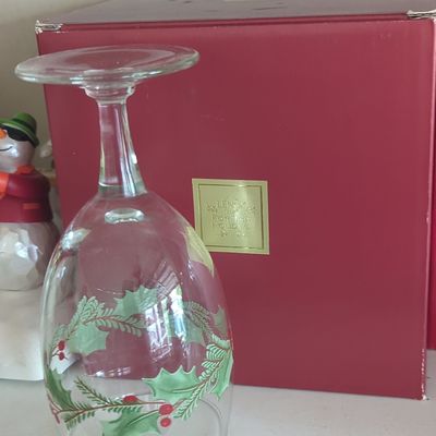Sale Photo Thumbnail #1216: Lenox Holiday Stemware Wine Glass