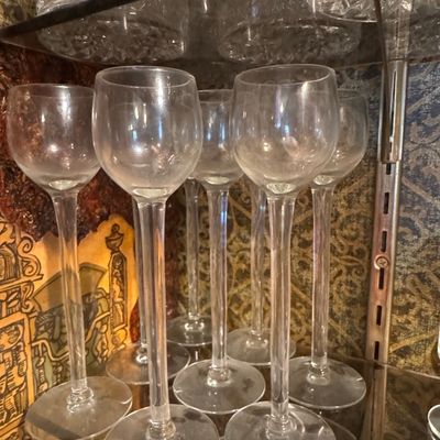 Sale Photo Thumbnail #860: Vintage Tall-Stem Cordial Glasses