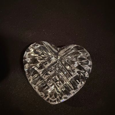 Sale Photo Thumbnail #1006: Waterford Crystal Heart Hand Cooler Paperweight