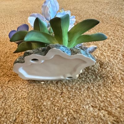Sale Photo Thumbnail #714: Andrea by Sadek Porcelain Bluebonnets with Butterfly Figurine