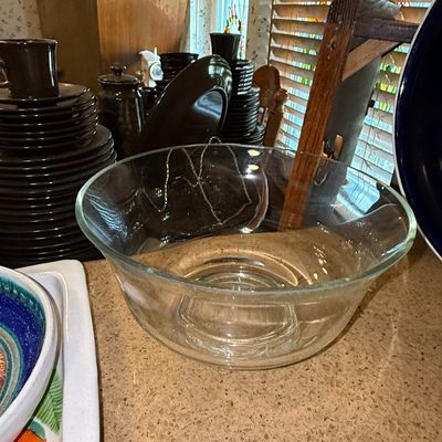 Sale Photo Thumbnail #1206: Clear Glass Serving Bowl