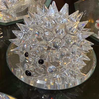 Sale Photo Thumbnail #666: Swarovski Crystal Hedgehog Figurine with Silver Whiskers