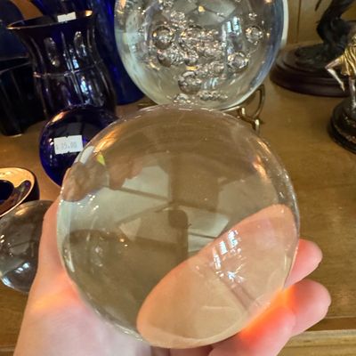 Sale Photo Thumbnail #906: Vintage Clear Glass Decorative Sphere