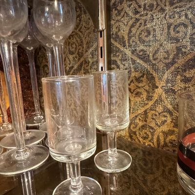 Sale Photo Thumbnail #1244: Vintage Clear Glass Cordial or Liqueur Glasses