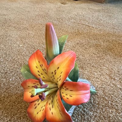 Sale Photo Thumbnail #728: Andrea by Sadek Orange Lily Porcelain Figurine