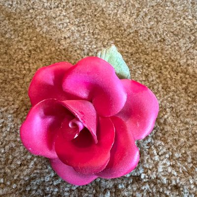 Sale Photo Thumbnail #1107: Vintage Napoleon Capodimonte Porcelain Rose Figurine