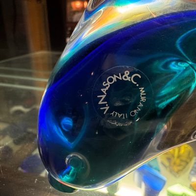 Sale Photo Thumbnail #234: V. Nason & C. Murano Glass Dolphin Sculpture