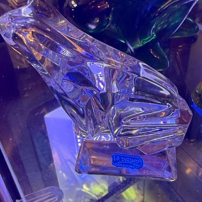 Sale Photo Thumbnail #1068: J.G. Durand Crystal Frog Figurine