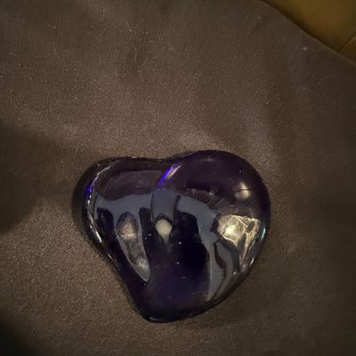 Sale Photo Thumbnail #261: Tiffany & Co. Elsa Peretti Cobalt Blue Glass Heart Paperweight