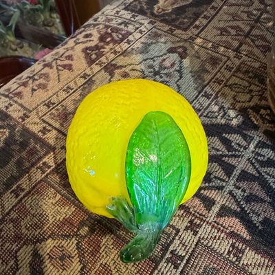 Sale Photo Thumbnail #854: Vintage Murano Style Art Glass Lemon Figurine