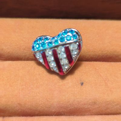 Sale Photo Thumbnail #1145: Swarovski 'Brave Heart' American Flag Pin