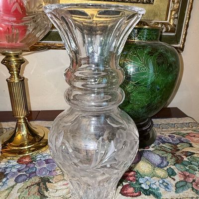 Sale Photo Thumbnail #483: Vintage Etched Crystal Vase