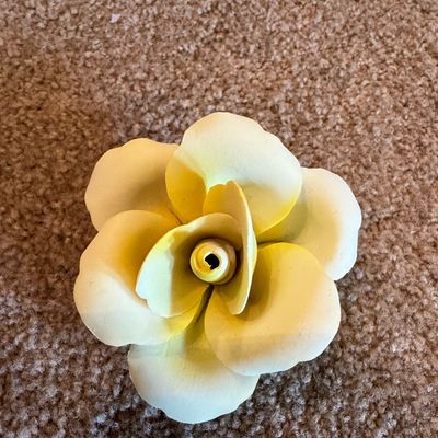 Sale Photo Thumbnail #1163: E&R Golden Crown Italian Porcelain Rose Figurine
