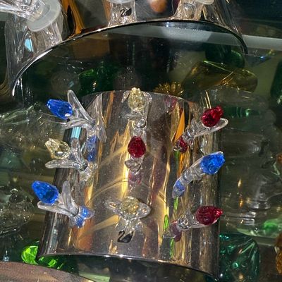 Sale Photo Thumbnail #663: Swarovski Crystal Society (SCS) Miniature Tulips with Chrome Stand