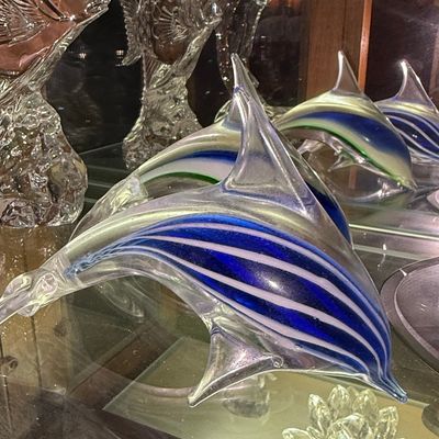 Sale Photo Thumbnail #660: Murano Style Art Glass Dolphin Figurine