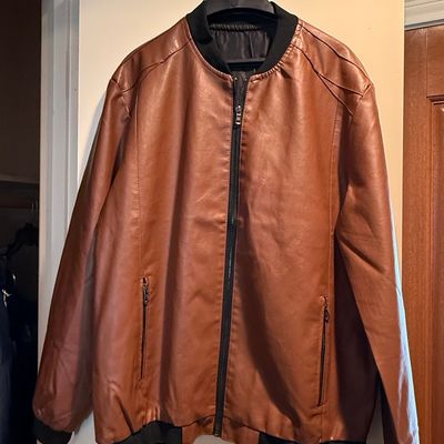 Sale Photo Thumbnail #873: Men's Faux Leather Bomber Jacket