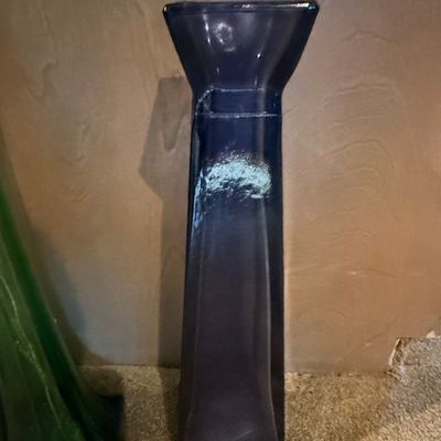 Sale Photo Thumbnail #258: Mid-Century Modern Cobalt Blue Tapered Square Vase