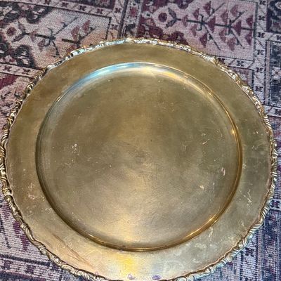 Sale Photo Thumbnail #649: Vintage Decorative Brass Serving Tray