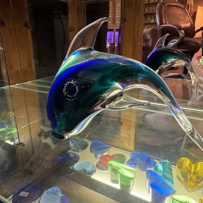 Sale Photo Thumbnail #233: V. Nason & C. Murano Glass Dolphin Sculpture