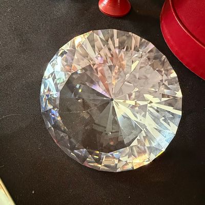 Sale Photo Thumbnail #1143: Large Decorative Crystal Diamond Paperweight