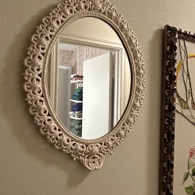 Sale Photo Thumbnail #549: Vintage Rococo-Style Oval Wall Mirror