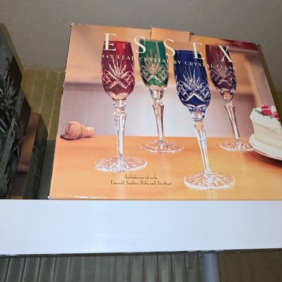 Sale Photo Thumbnail #479: Crystal Clear Essex 24% Lead Crystal Champagne Flute Set