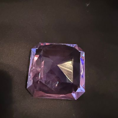 Sale Photo Thumbnail #580: Large Faceted Amethyst-Colored Glass Paperweight