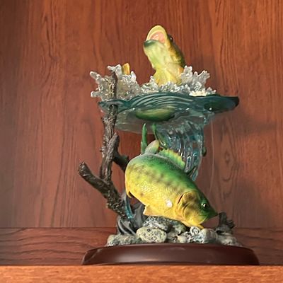 Sale Photo Thumbnail #925: Bradford Exchange Angler's Glory Freshwater Legends Bass Sculpture