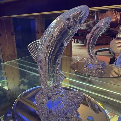 Sale Photo Thumbnail #290: Waterford Crystal Leaping Salmon Figurine