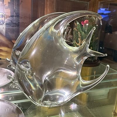 Sale Photo Thumbnail #584: Vintage Vincenzo Nason Murano Clear Glass Angelfish Sculpture