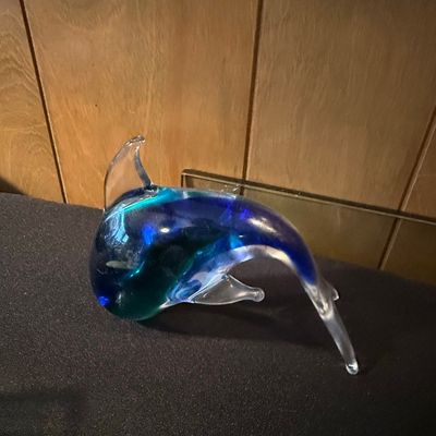 Sale Photo Thumbnail #656: Murano Style Art Glass Dolphin Figurine