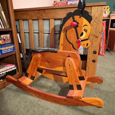Sale Photo Thumbnail #387: Vintage Wooden Rocking Horse