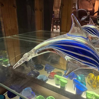 Sale Photo Thumbnail #806: Murano Style Art Glass Dolphin Figurine
