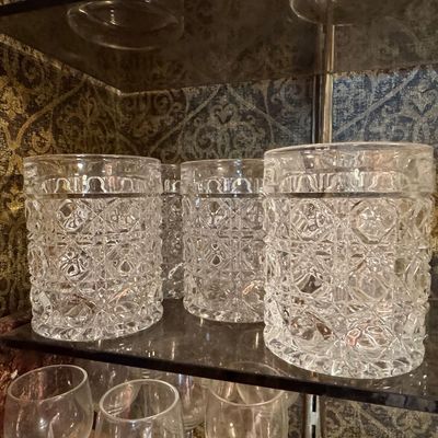 Sale Photo Thumbnail #864: Set of Four Vintage Pressed Glass Tumblers