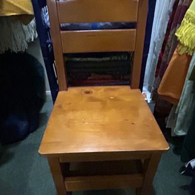 Sale Photo Thumbnail #443: Vintage Solid Wood Child's Step Stool Chair