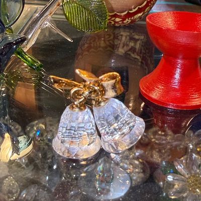 Sale Photo Thumbnail #942: Swarovski Crystal Memories Double Bell Ornament