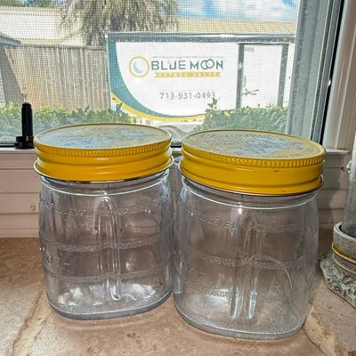 Sale Photo Thumbnail #1103: Vintage Osterizer Mini-Blend Glass Storage Jars