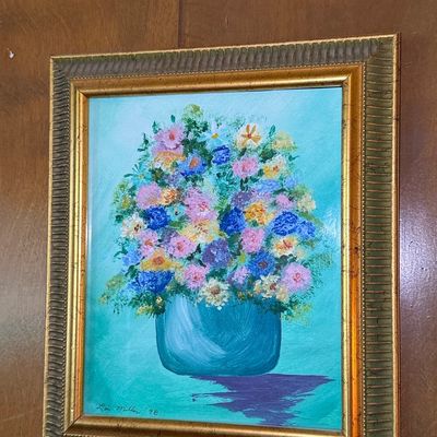 Sale Photo Thumbnail #307: Lois Miller Floral Still Life Oil Painting