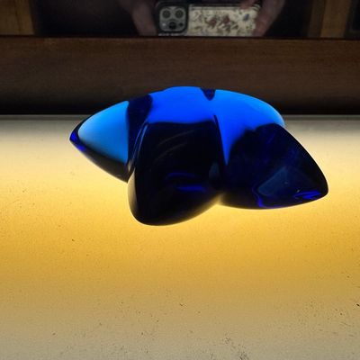 Sale Photo Thumbnail #748: Kosta Boda Cobalt Blue Star Paperweight