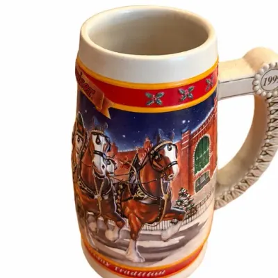 Three Beer Steins Including 1999 Budweiser