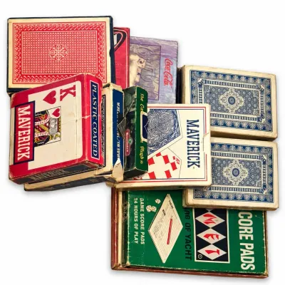 Cribbage Boards, Playing Cards And Score Pads
