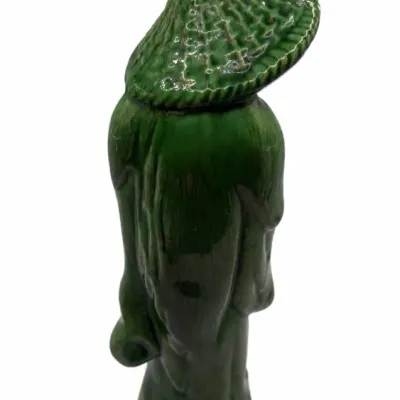 Pair Of Green-glazed Robed Figures